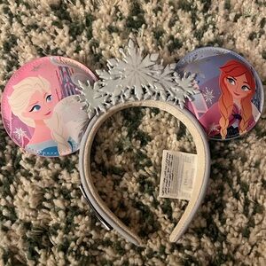 Frozen Themed Anna & Elsa Snowflake Minnie Mouse Ears Headband by Loungefly